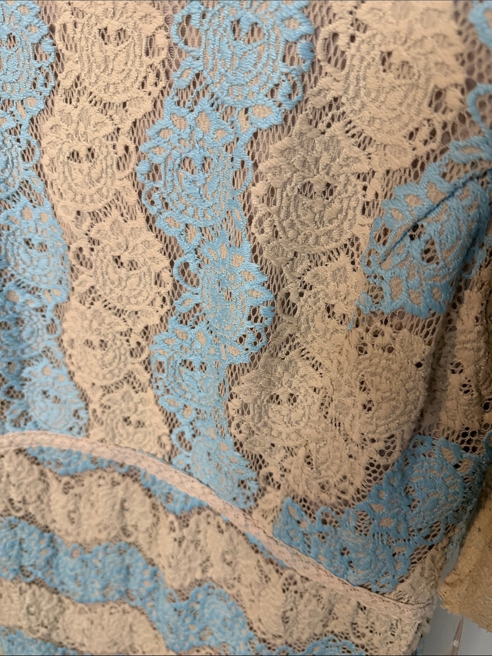 Rabbit Rabbit Rabbit Blue and Cream‎ Lace Midi Dress - Picture 3 of 5